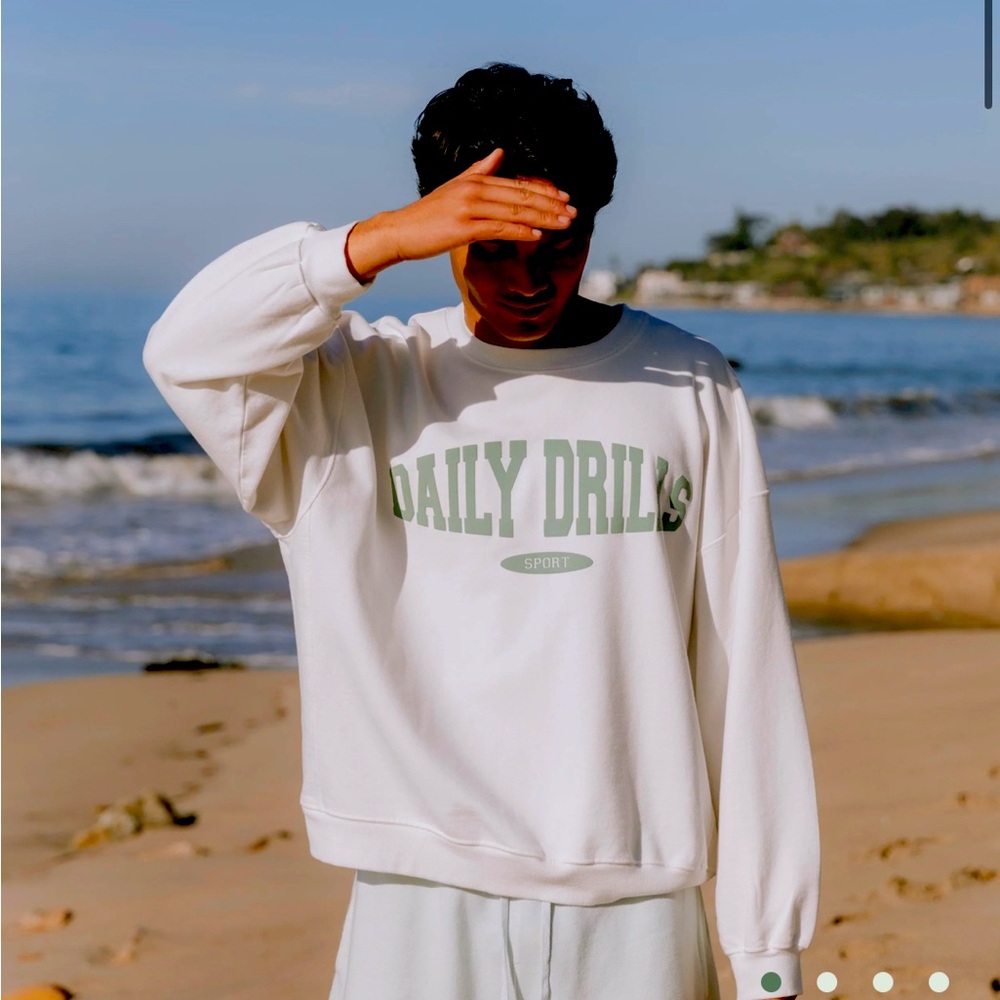 Daily drills oversized sport crew -XS/S in white